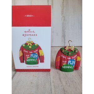Hallmark holiday sweater ugly ornament Xmas fashion